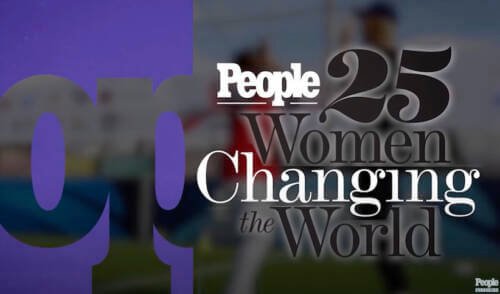 Text that read "25 Women Changing the World"